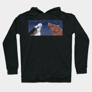 Roan Husky Rat and Silver Fawn Rat Stargazing Hoodie